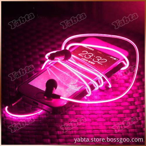 3C FCC RoHS Approved Heavy Bass In-Ear Visible EL flowing Light Glowing Earphone